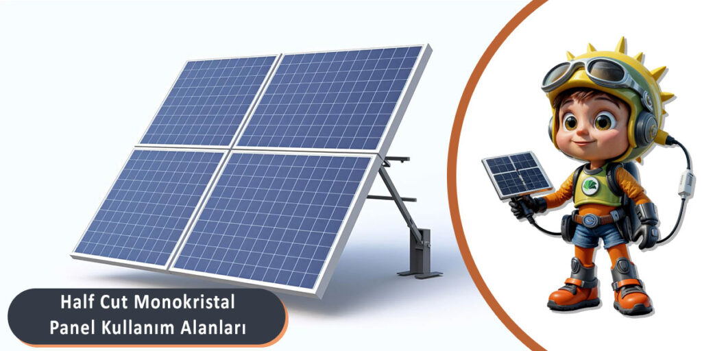 half cut monokristal güneş paneli kullanımı