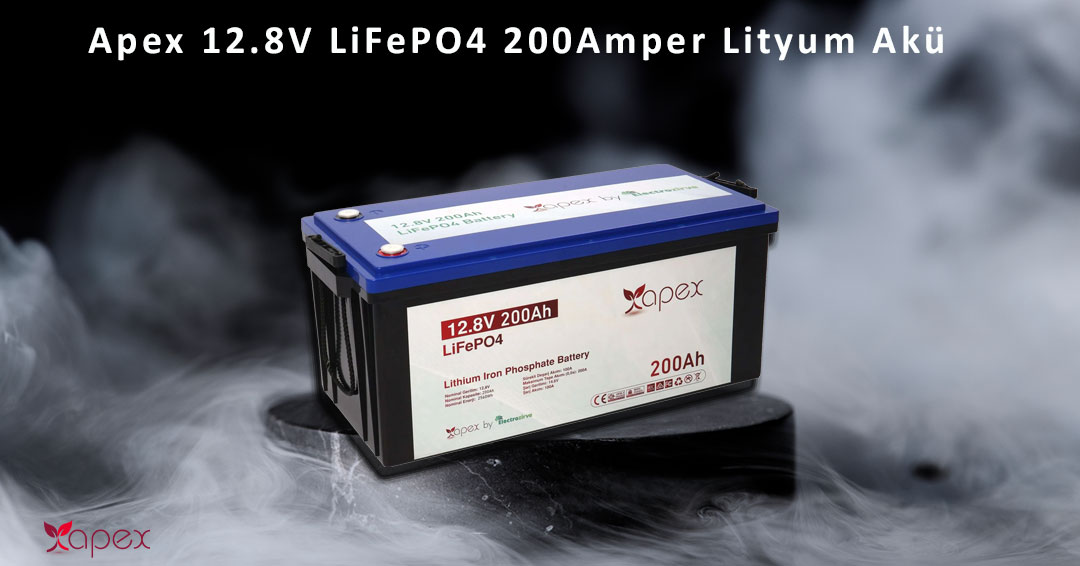 lifepo4 200 amper akü apex