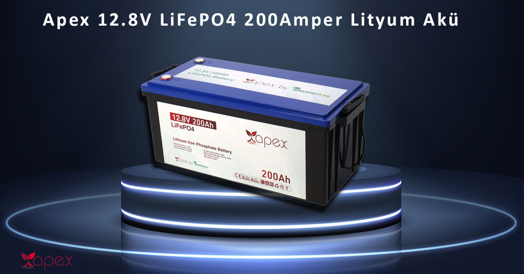 lifepo4 200 amper akü apex