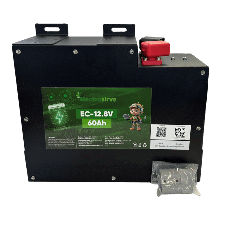 Electrozirve 12.8V 60Ah Slim Kasa Lityum (LiFePO4) Batarya